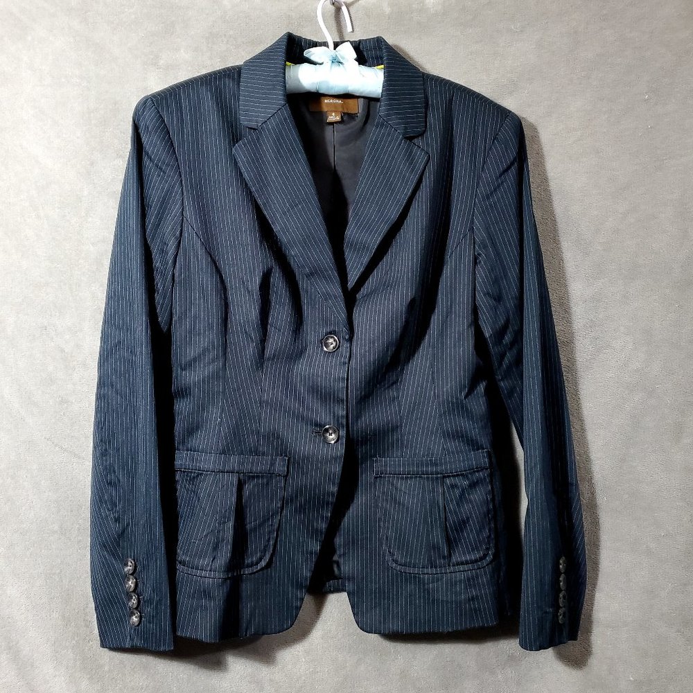 Merona Black Pinstripe Blazer Size 8 New without tags